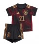 Günstige Deutschland Ilkay Gundogan #21 Auswärts Trikotsatzt Kinder WM 2022 Kurzarm (+ Kurze Hosen)
